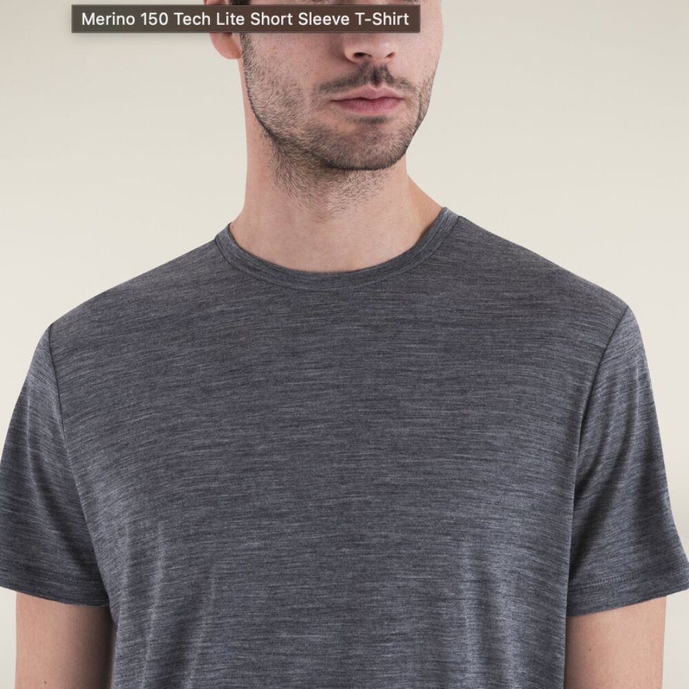 NWT Icebreaker Men's Merino 150 Tech Lite Short Sleeve T-Shirt Gray XS - Picture 3 of 3